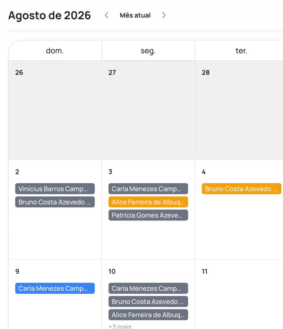 Tela de Agenda Inteligente da Normedic