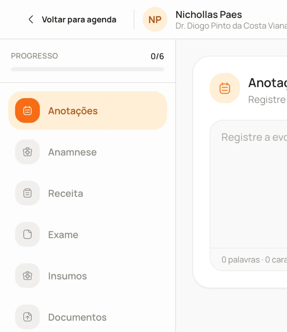 Tela de Telemedicina da Normedic